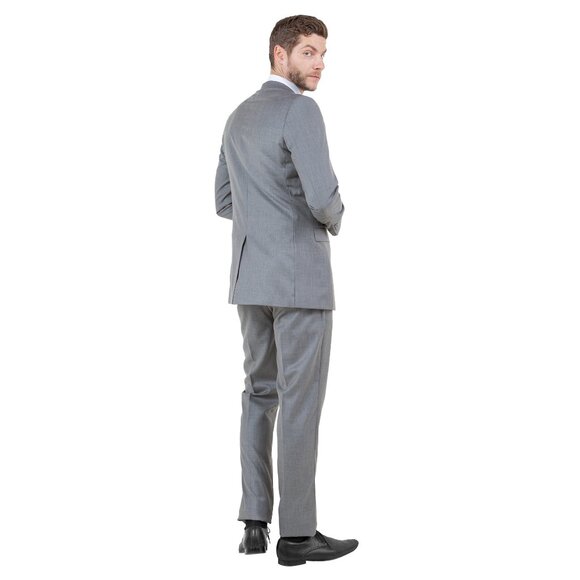 Sharkskin Slim Fit Mens 2-Piece Suit, Grey - Picture 6 of 7
